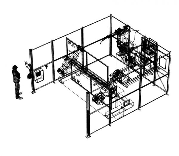 ferris wheel robot wireframe