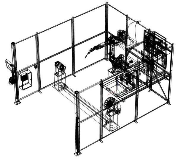 headstock-tailstock robot wireframe