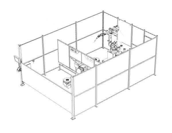 Indexing SkyHook Robot Line Drawing